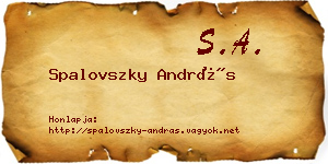 Spalovszky András névjegykártya